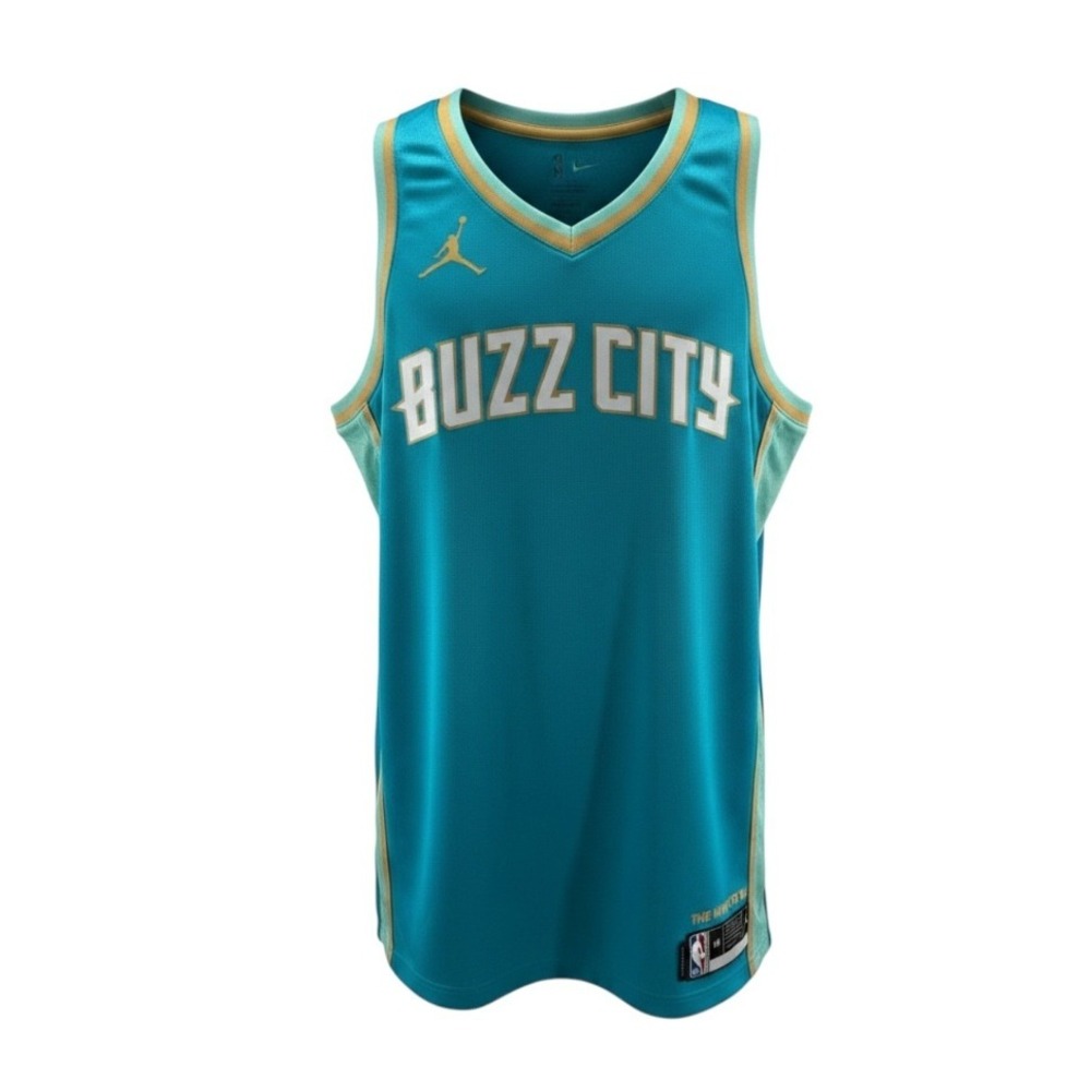 NBA Jordan Charlotte Hornets Buzz City DriFit City Edition Jersey Mens Large NEW
